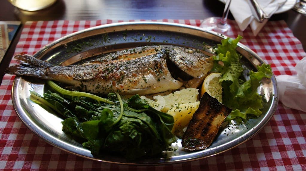 Grilled Fish, Ristorante Atrium, Palaca Cindro, Diocletian's Palace, Split, Croatia